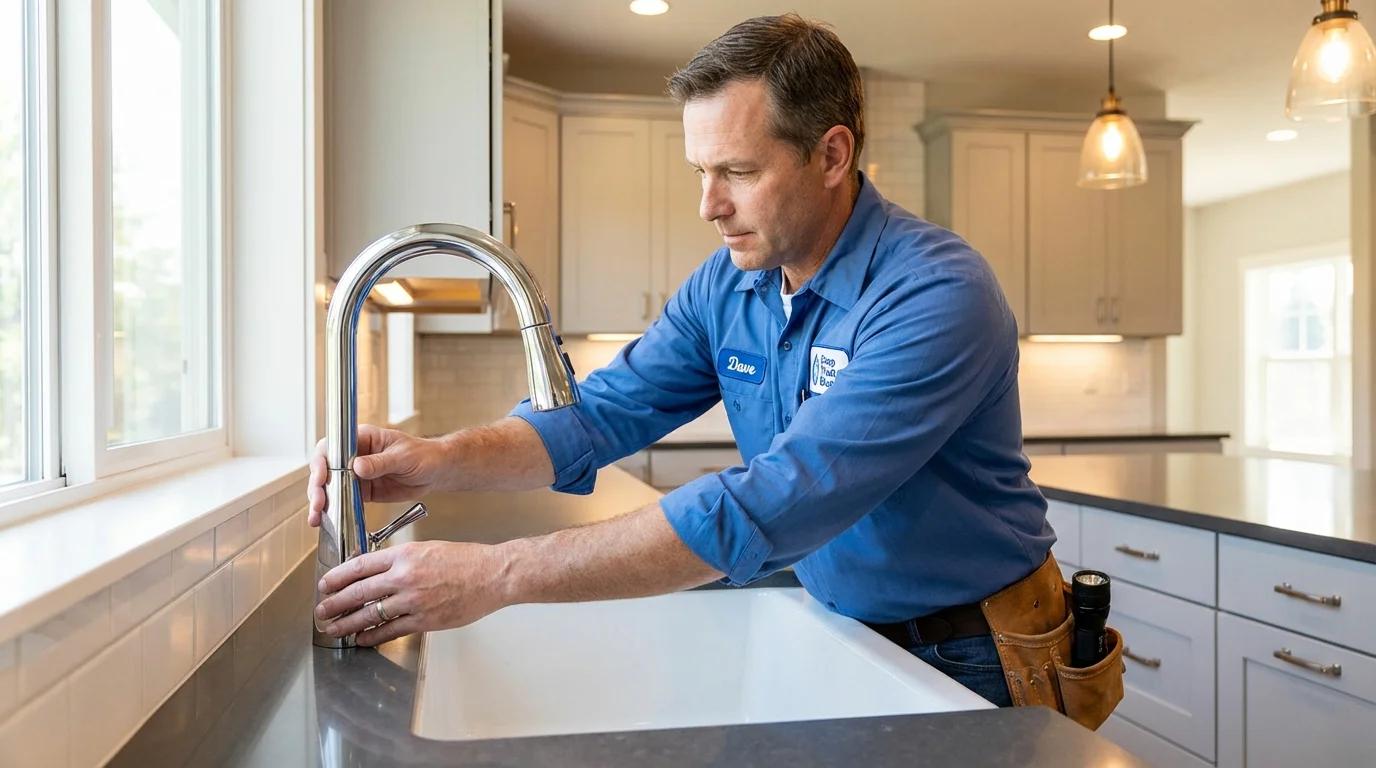 Kitchen faucet installation by Johns Plumbing LLC in Thomasville
