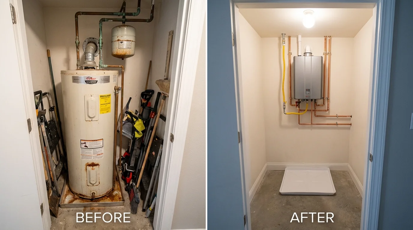 Tank water heater versus wall-mounted tankless unit comparison for Thomasville, AL homeowners
